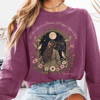 Long-sleeve Berry / S To See Her Is a Picture, To Hear Her a Tune Dickinson Long Sleeve The Mystic Eden