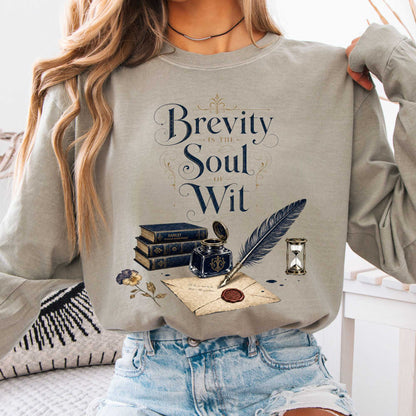 Long-sleeve Sandstone / S Brevity Is the Soul of Wit Shakespeare Literary Long Sleeve The Mystic Eden