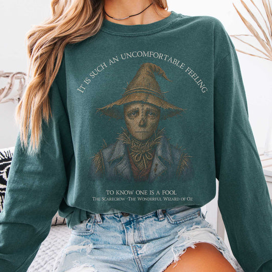 Long-sleeve Blue Spruce / S It Is Such an Uncomfortable Feeling Scarecrow Long Sleeve The Mystic Eden