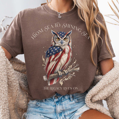 T-Shirt Espresso / S The Legacy Lives On America 250 Owl T-Shirt The Mystic Eden