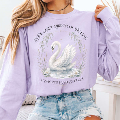 Long-sleeve Orchid / S In The Quiet Mirror Swan Long Sleeve The Mystic Eden