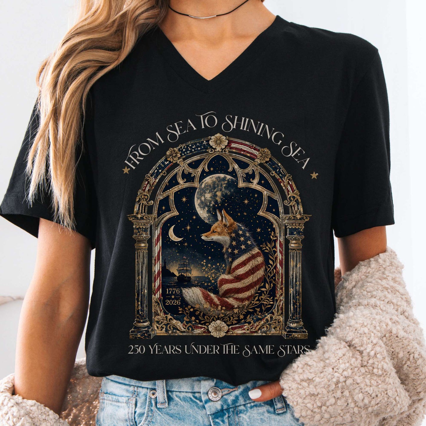 V-neck Black / S 250 Years Under the Same Stars V-Neck The Mystic Eden