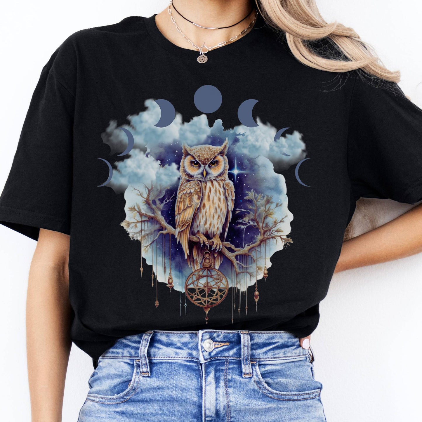 T-Shirt Mystical Owl T-Shirt The Mystic Eden