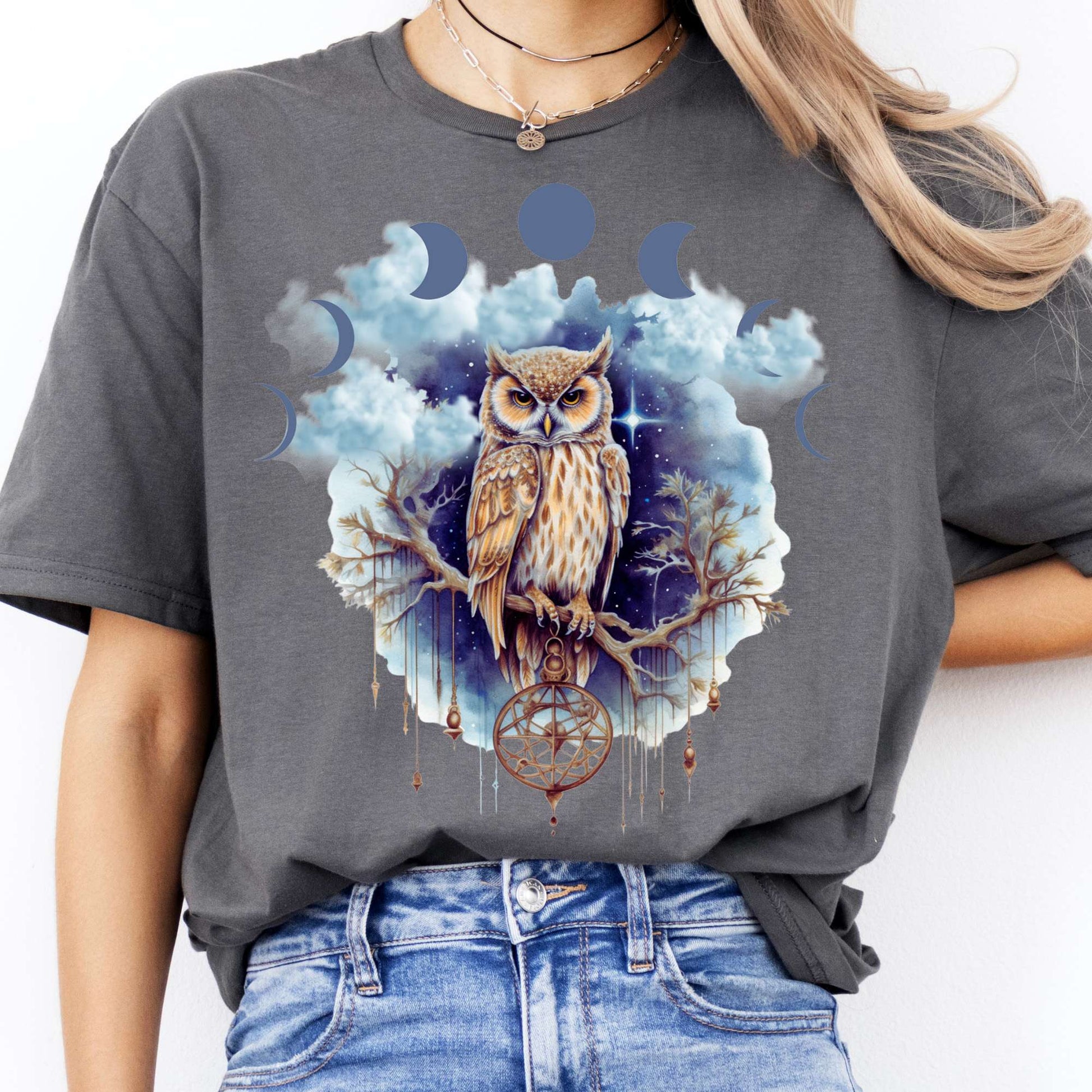 T-Shirt Mystical Owl T-Shirt The Mystic Eden