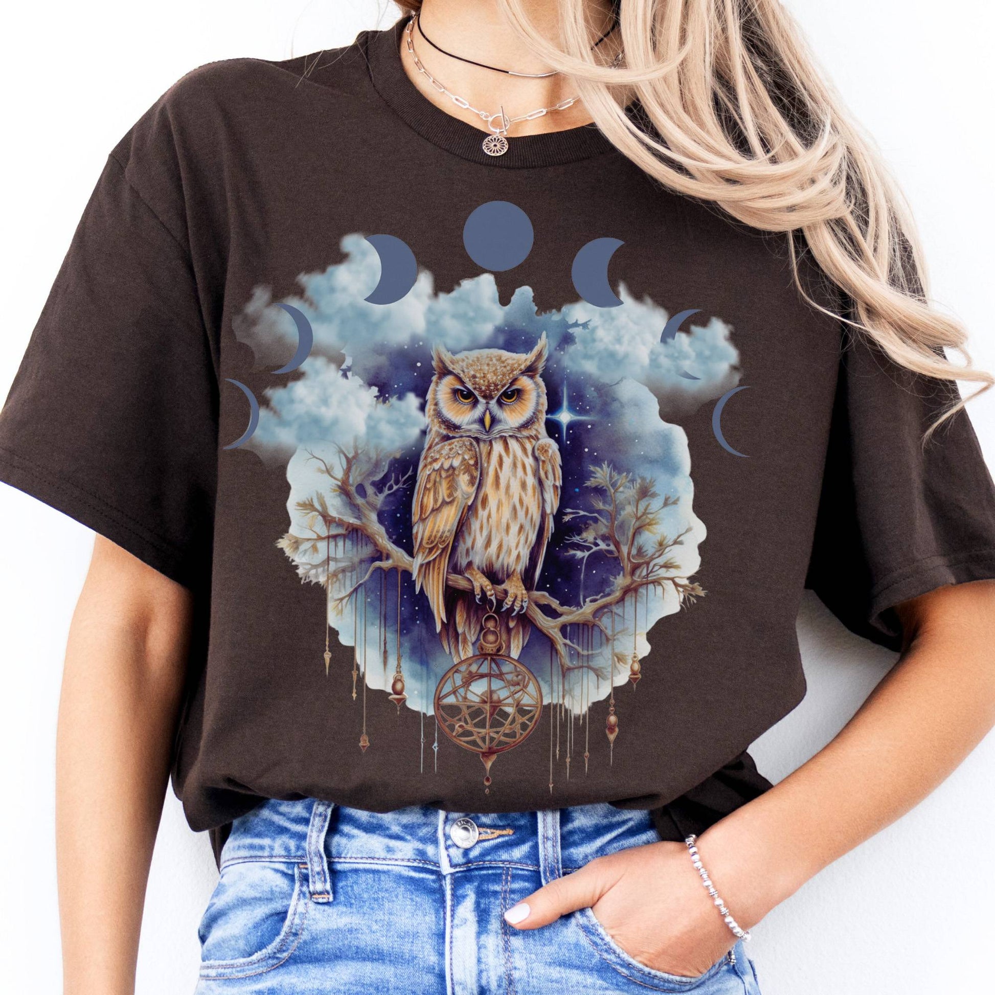 T-Shirt Mystical Owl T-Shirt The Mystic Eden