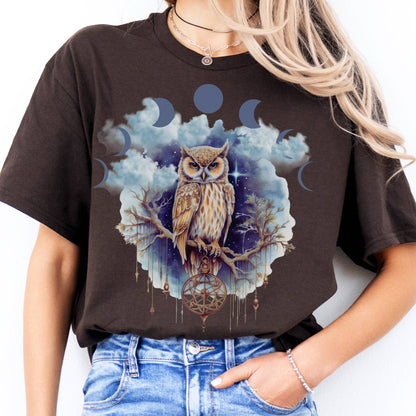 T-Shirt Mystical Owl T-Shirt The Mystic Eden