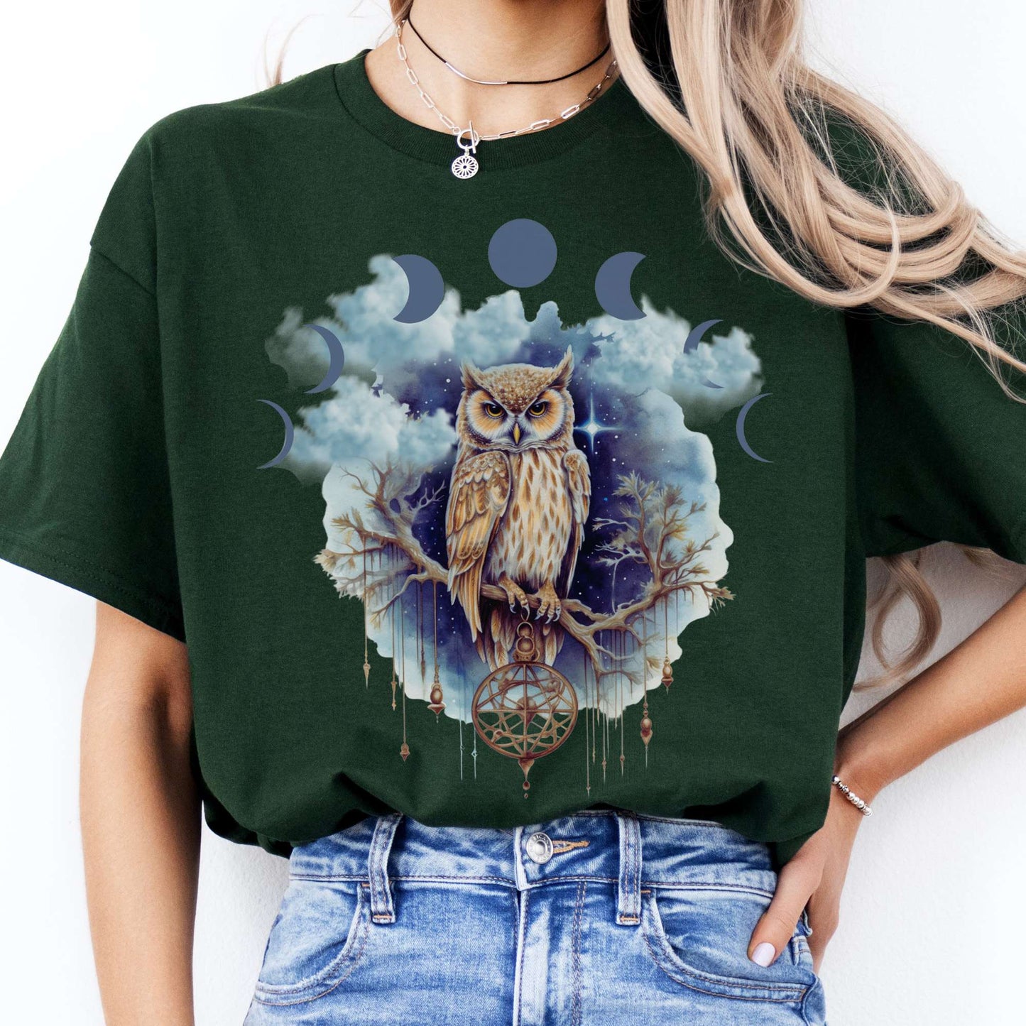 T-Shirt Mystical Owl T-Shirt The Mystic Eden