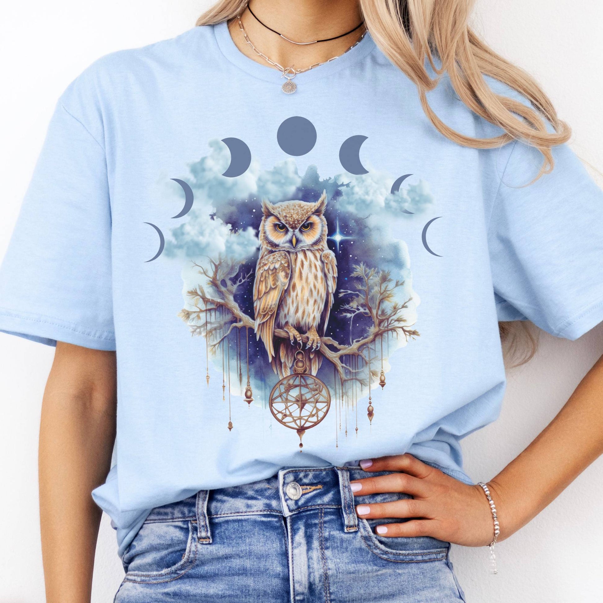 T-Shirt Mystical Owl T-Shirt The Mystic Eden