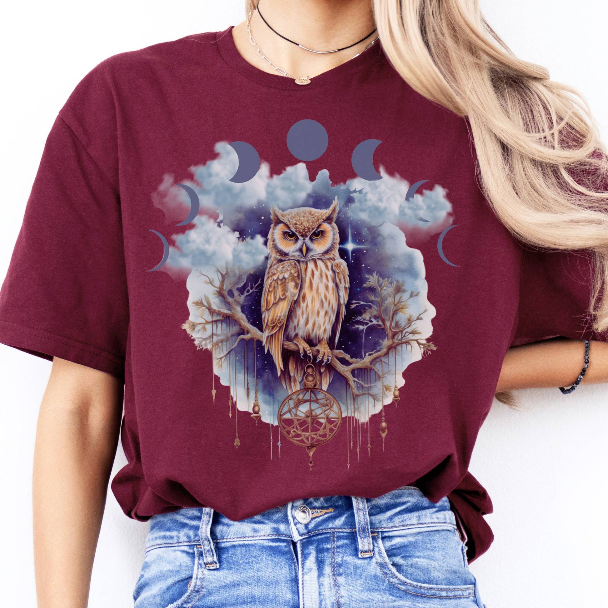 T-Shirt Mystical Owl T-Shirt The Mystic Eden