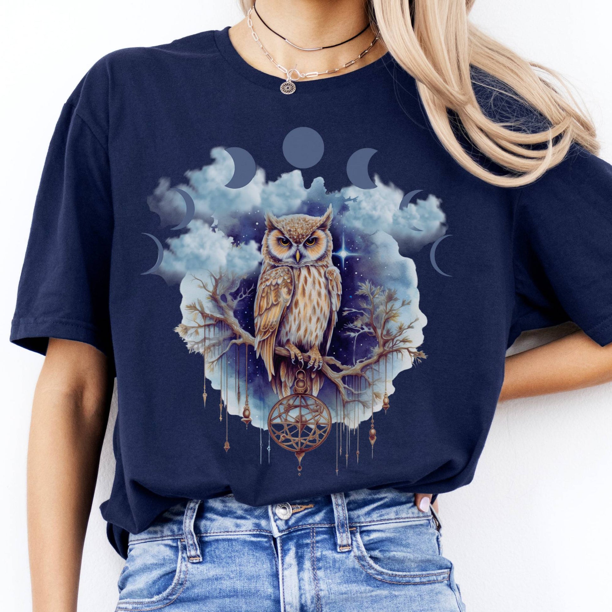 T-Shirt Mystical Owl T-Shirt The Mystic Eden