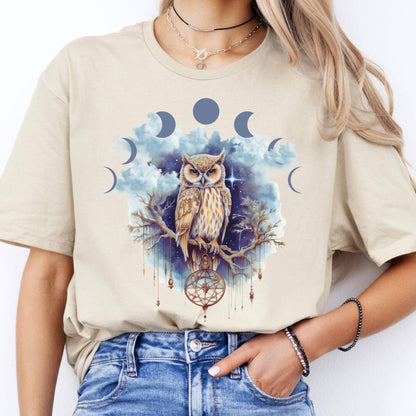 T-Shirt Mystical Owl T-Shirt The Mystic Eden