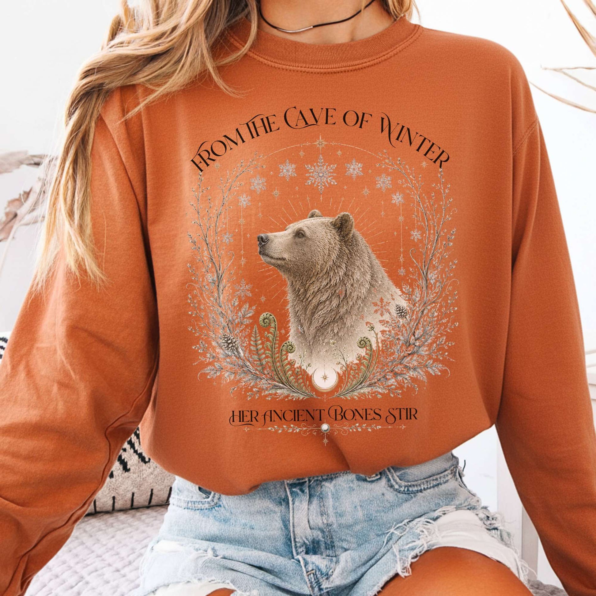 Long-sleeve Yam / S From the Cave of Winter Her Ancient Bones Stir Long Sleeve The Mystic Eden