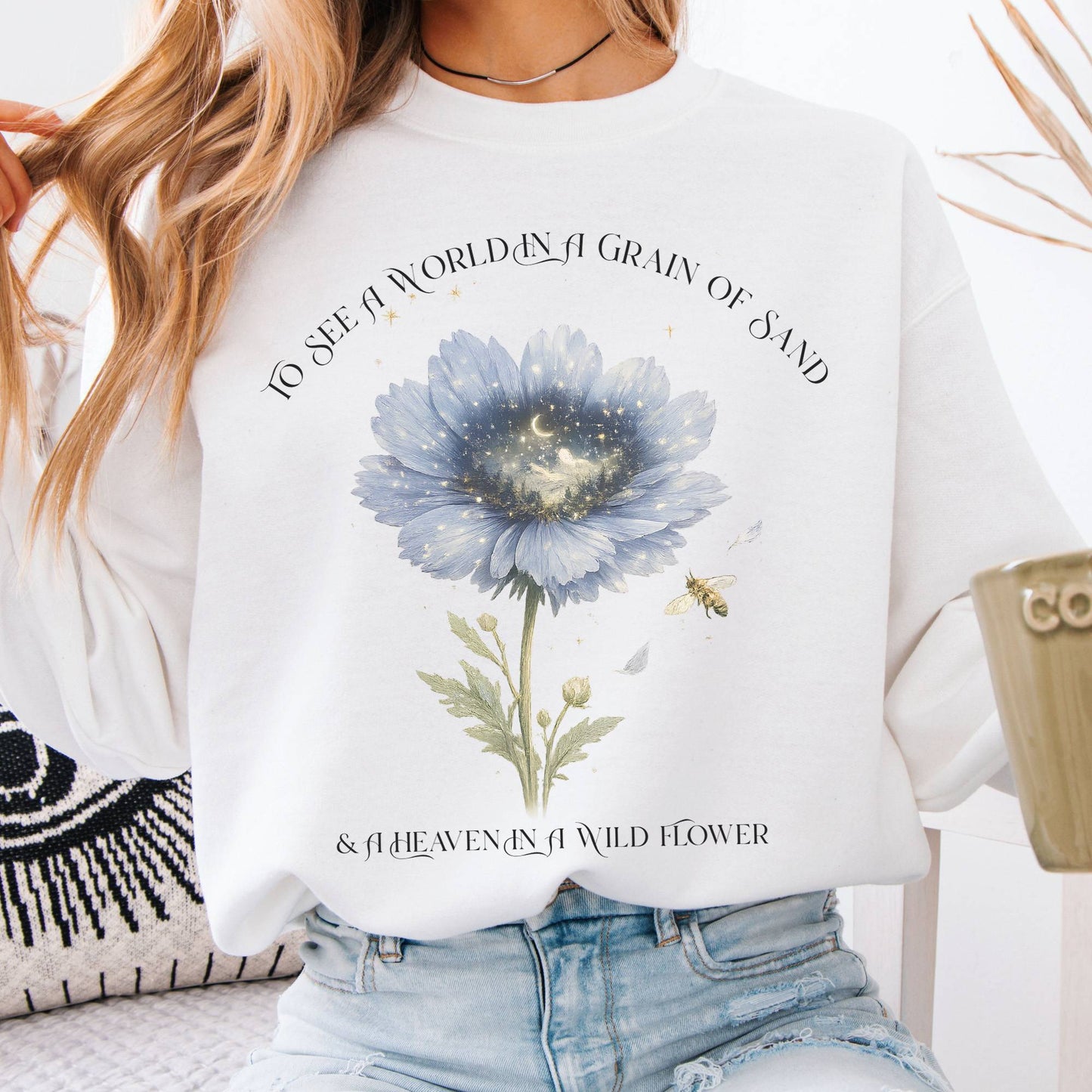 Sweatshirt White / S Heaven in a Wildflower William Blake Crewneck Sweatshirt The Mystic Eden