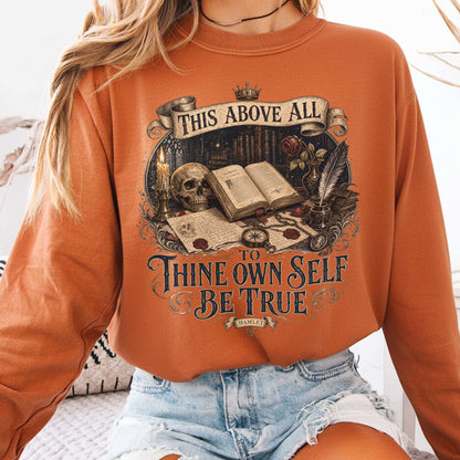 Long-sleeve Yam / S To Thine Own Self Be True Hamlet Shakespeare Long Sleeve The Mystic Eden