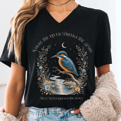 V-neck Black / S Where the River Drinks the Stars V-Neck The Mystic Eden