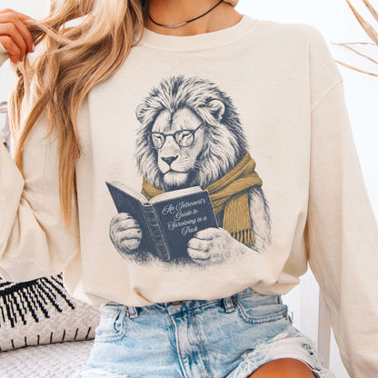 Long-sleeve Ivory / S Introvert's Guide to Surviving in a Pack Lion Reader Long Sleeve The Mystic Eden