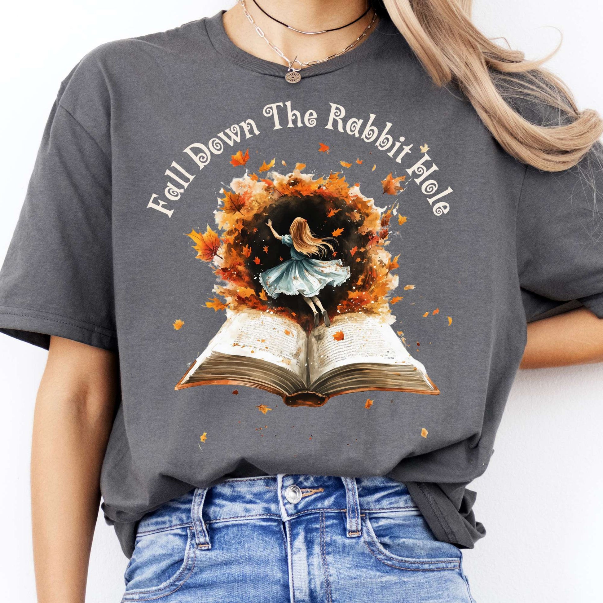 T-Shirt Fall Down The Rabbit Hole Wonderland T-Shirt The Mystic Eden