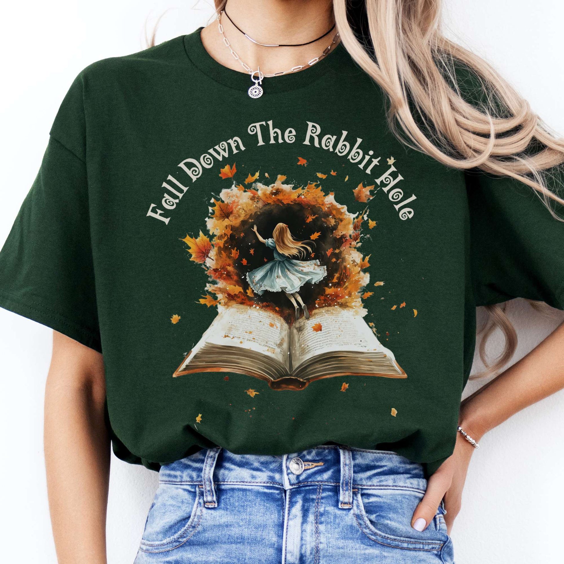 T-Shirt Fall Down The Rabbit Hole Wonderland T-Shirt The Mystic Eden