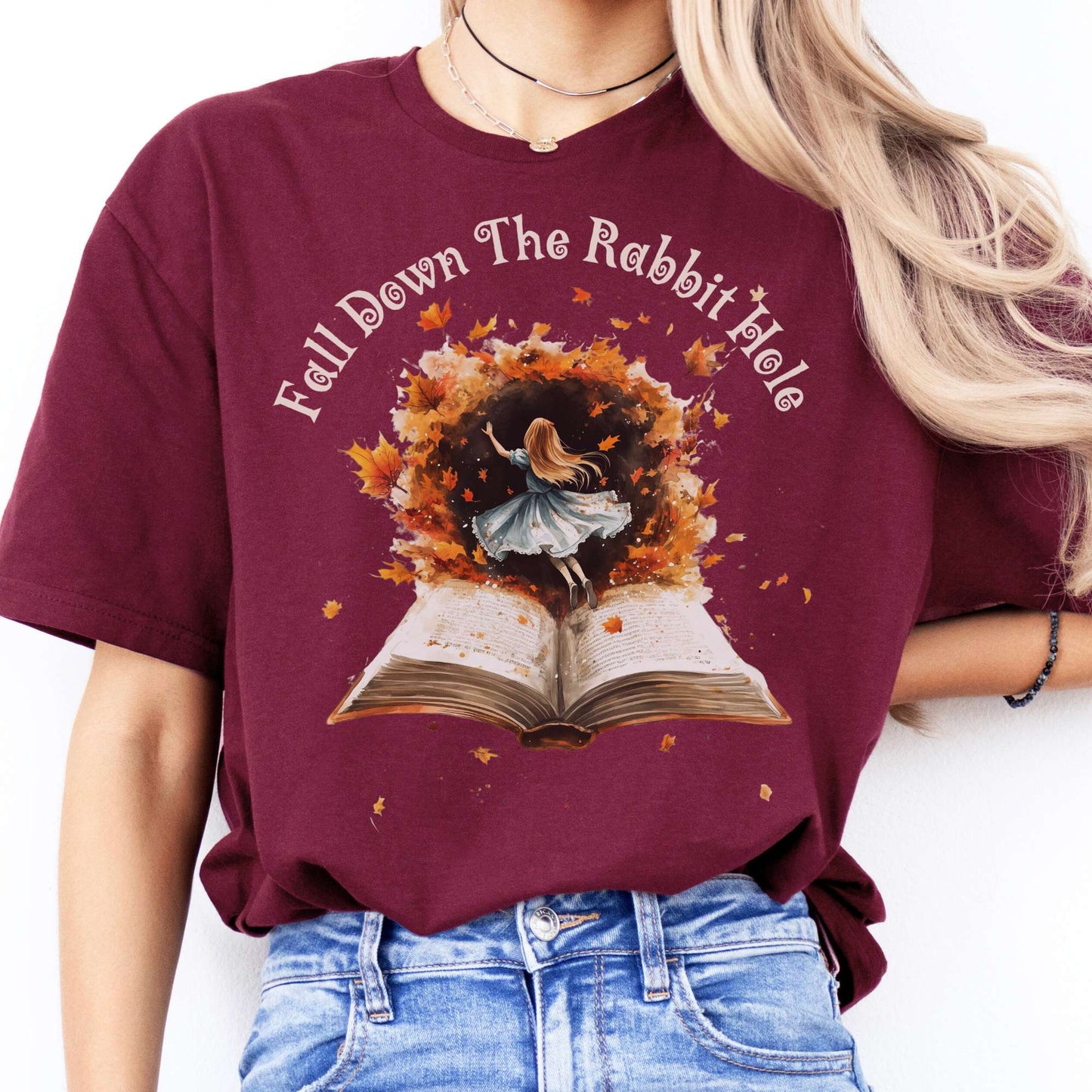 T-Shirt Fall Down The Rabbit Hole Wonderland T-Shirt The Mystic Eden