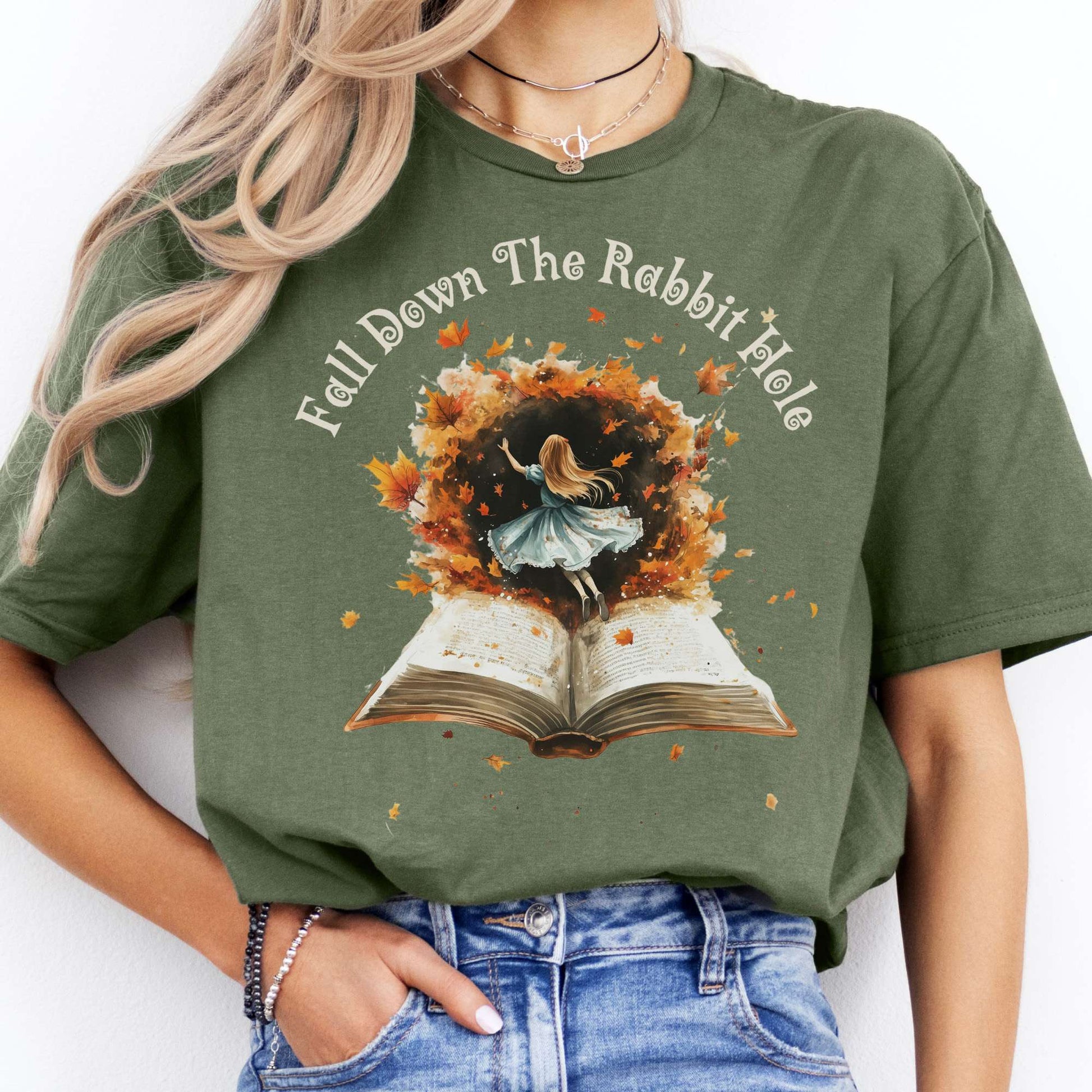 T-Shirt Fall Down The Rabbit Hole Wonderland T-Shirt The Mystic Eden