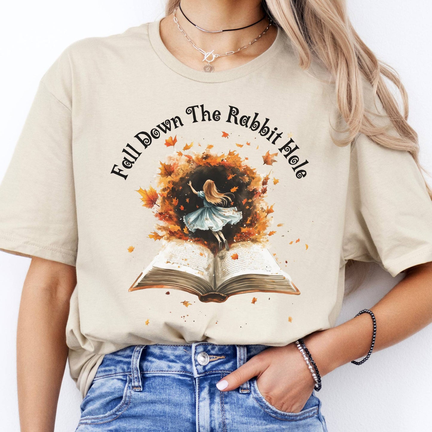 T-Shirt Fall Down The Rabbit Hole Wonderland T-Shirt The Mystic Eden