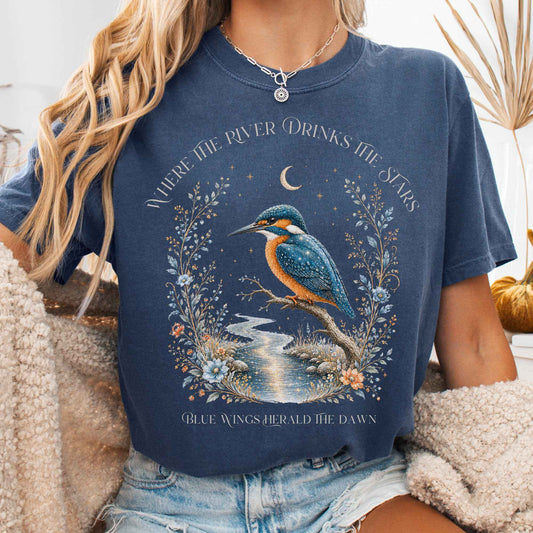 T-Shirt Denim / S Where the River Drinks the Stars T-Shirt The Mystic Eden