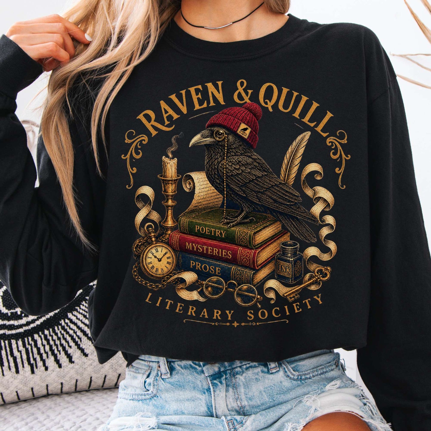 Long-sleeve Black / S Raven & Quill Literary Society Long Sleeve The Mystic Eden