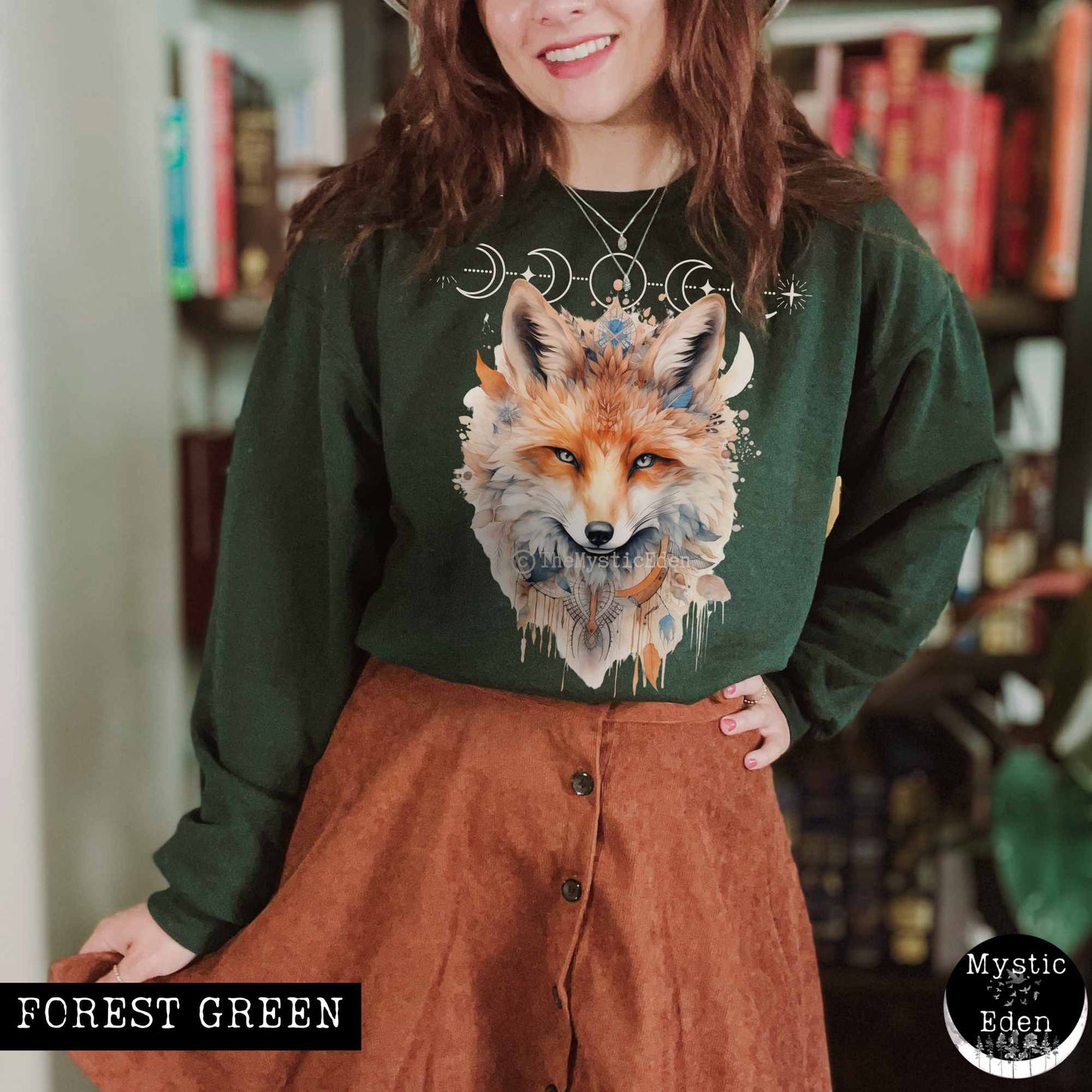 Mystical fox sweatshirt witchy whimsical aesthetic