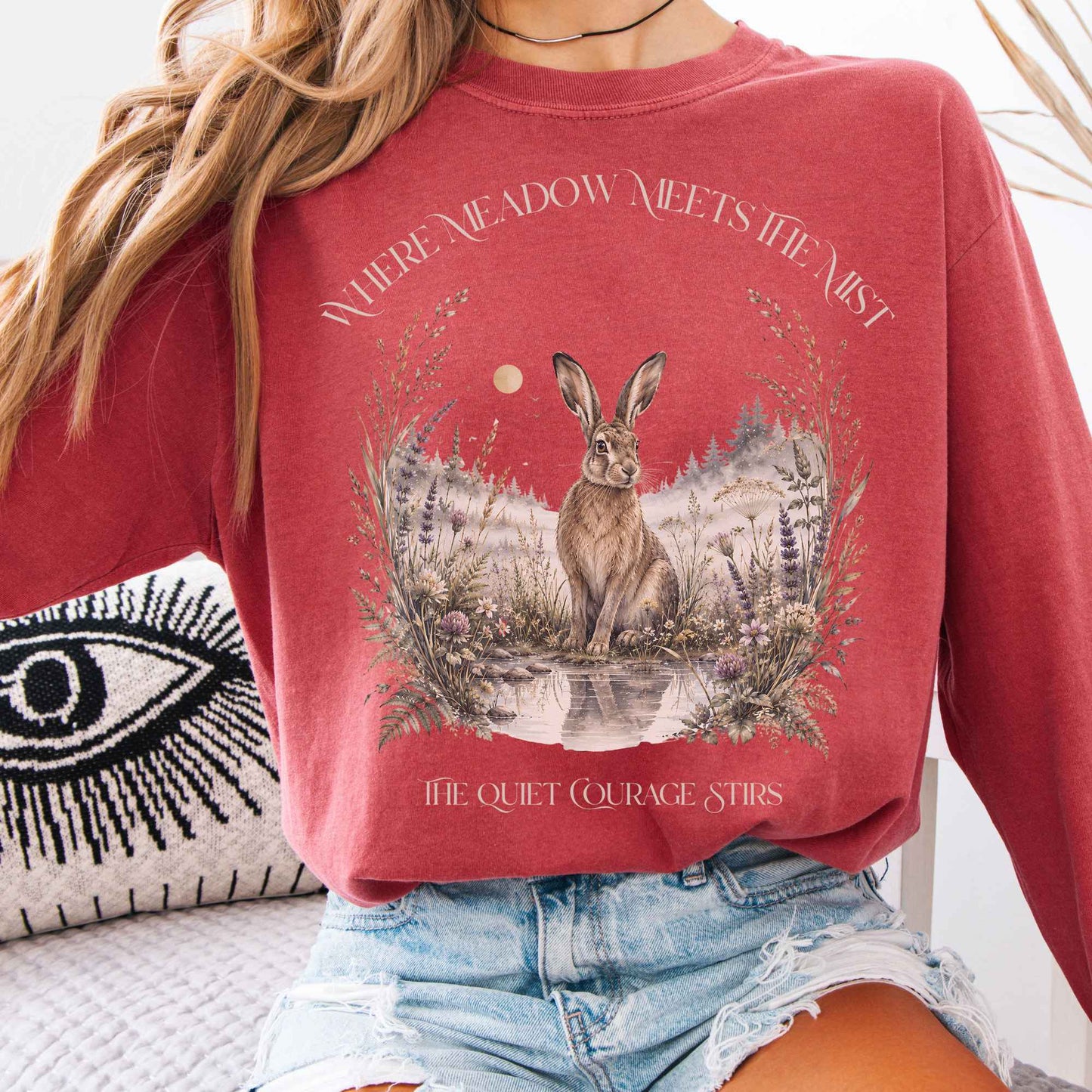 Long-sleeve Crimson / S Where Meadow Meets the Mist Long Sleeve The Mystic Eden