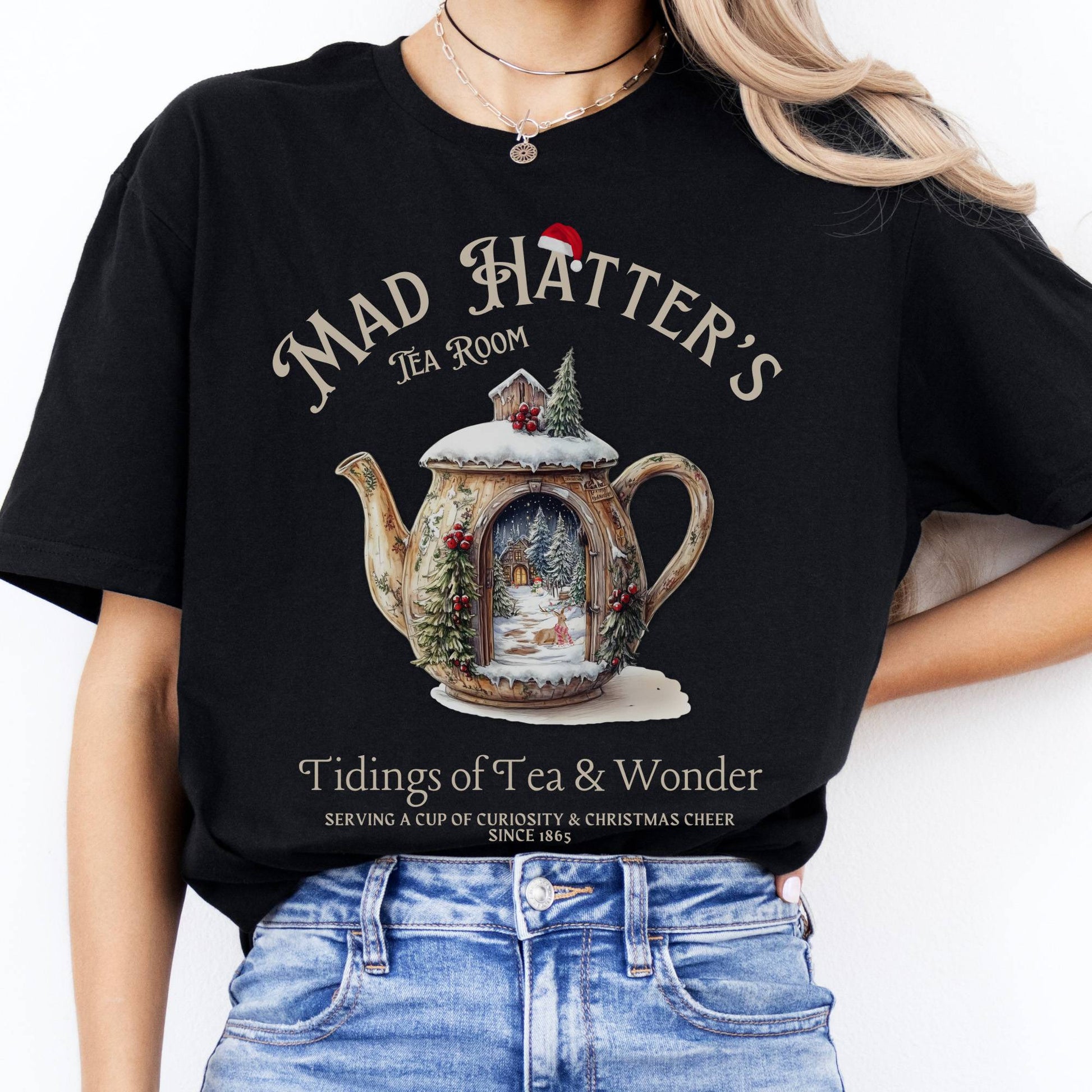 T-Shirts Mad Hatter's Tea Room Christmas Edition T-Shirt The Mystic Eden