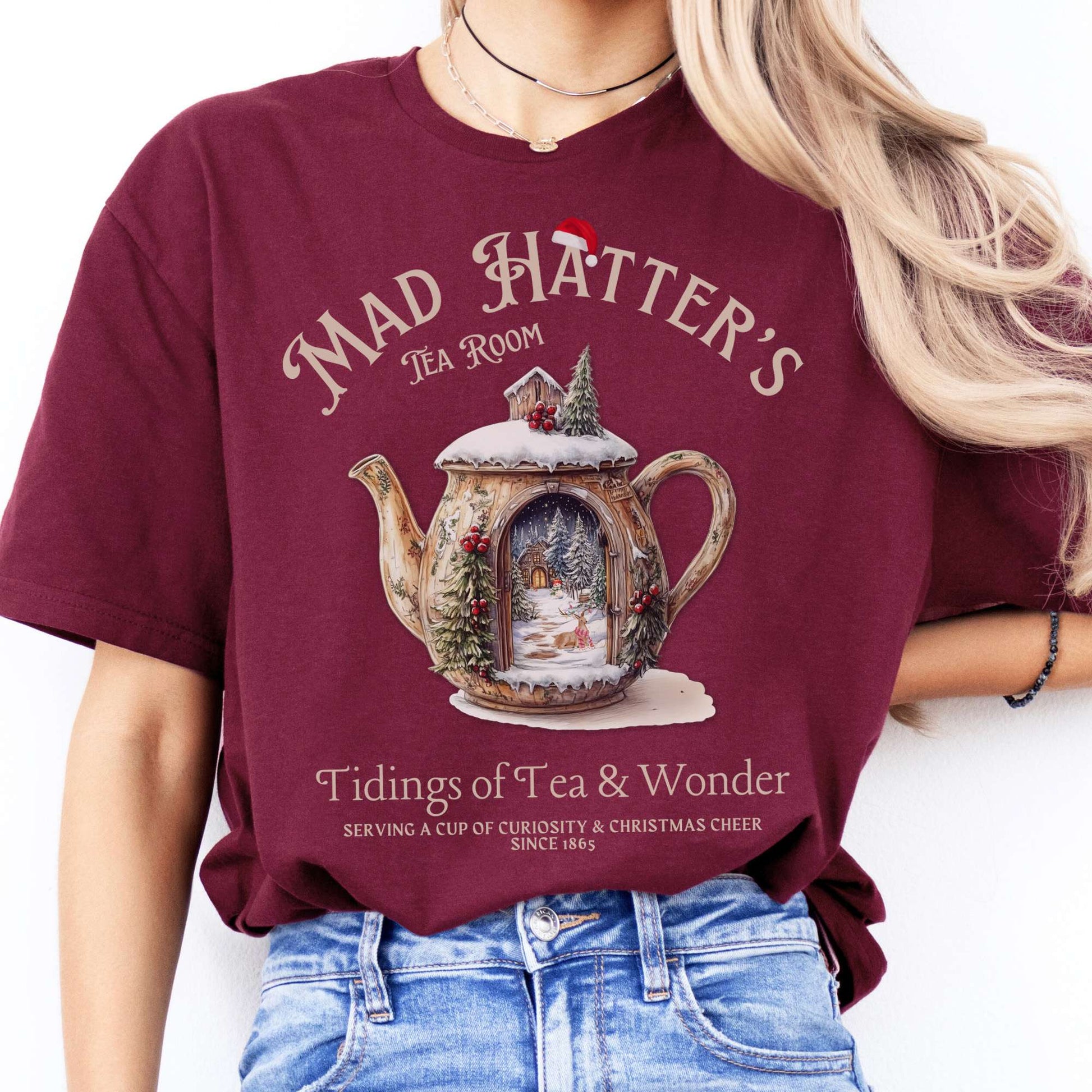 T-Shirts Mad Hatter's Tea Room Christmas Edition T-Shirt The Mystic Eden