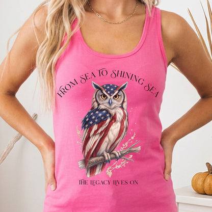 Tank Top Solid Hot Pink / XS The Legacy Lives On America 250 Owl Women's Lightweight Tank Top The Mystic Eden