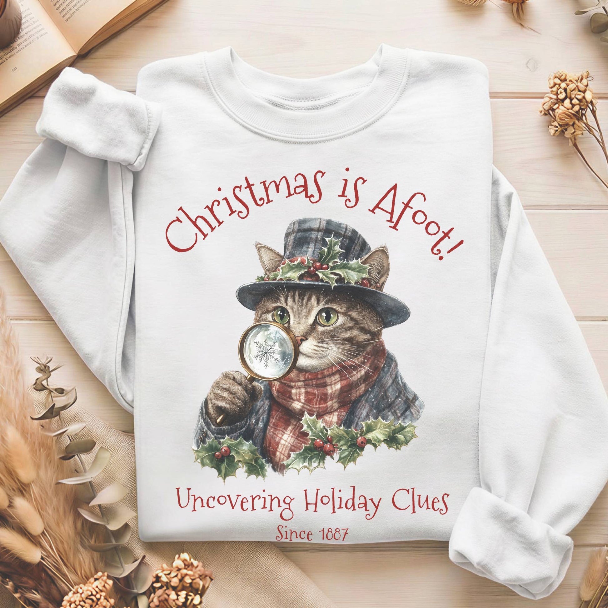 Sweatshirt Christmas is Afoot! Sherlock Holmes Christmas Sweatshirt The Mystic Eden