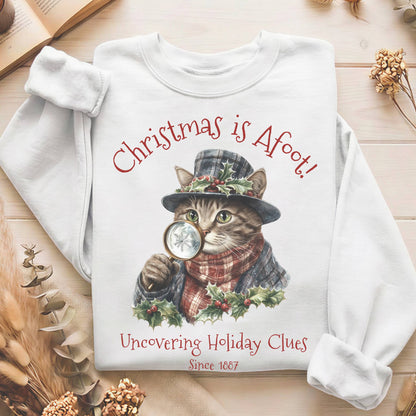 Sweatshirt Christmas is Afoot! Sherlock Holmes Christmas Sweatshirt The Mystic Eden