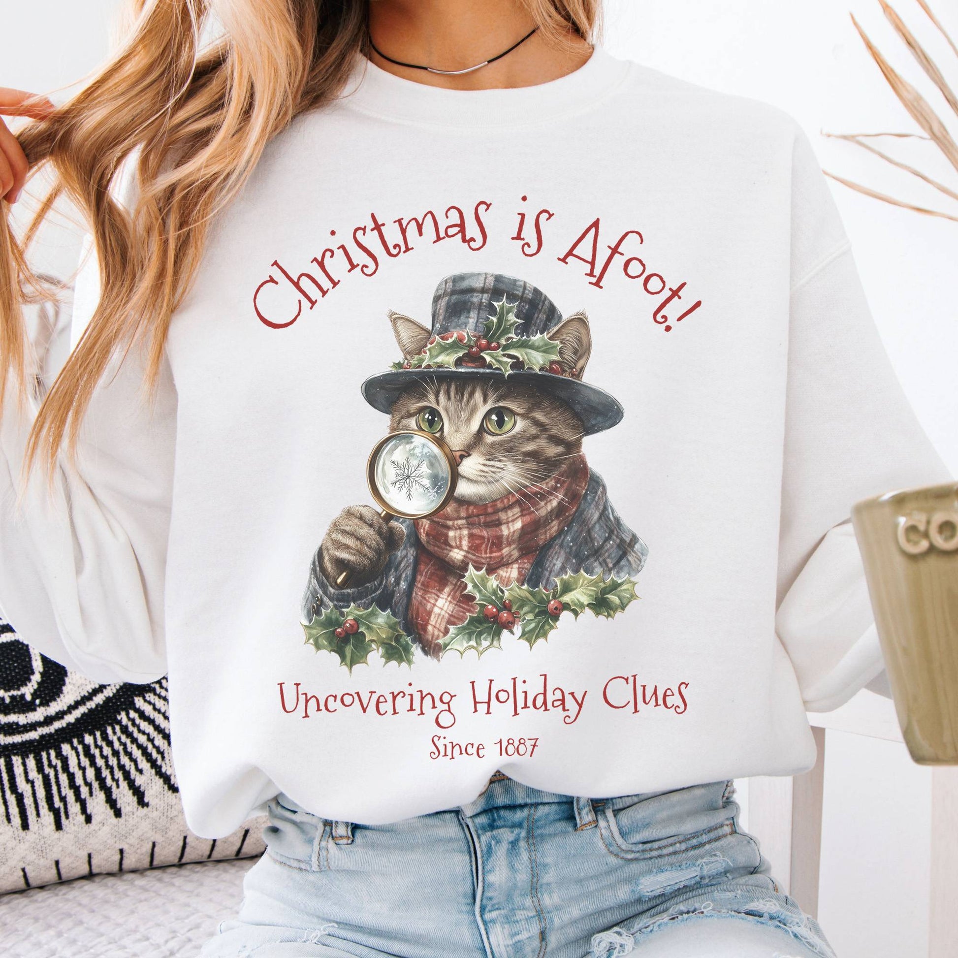 Sweatshirt Christmas is Afoot! Sherlock Holmes Christmas Sweatshirt The Mystic Eden
