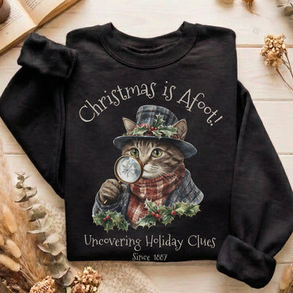 Sweatshirt Christmas is Afoot! Sherlock Holmes Christmas Sweatshirt The Mystic Eden