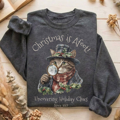 Sweatshirt Christmas is Afoot! Sherlock Holmes Christmas Sweatshirt The Mystic Eden