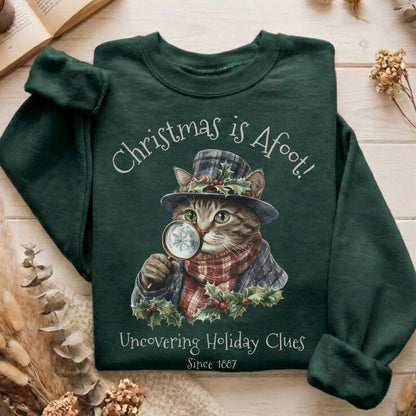 Sweatshirt Christmas is Afoot! Sherlock Holmes Christmas Sweatshirt The Mystic Eden