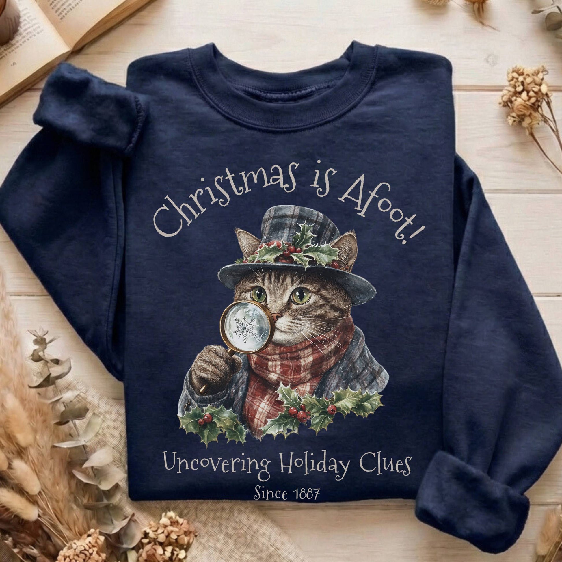 Sweatshirt Christmas is Afoot! Sherlock Holmes Christmas Sweatshirt The Mystic Eden