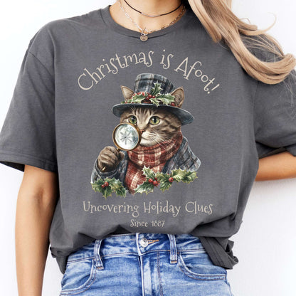 T-Shirt Christmas is Afoot! Sherlock Holmes Christmas T-Shirt The Mystic Eden