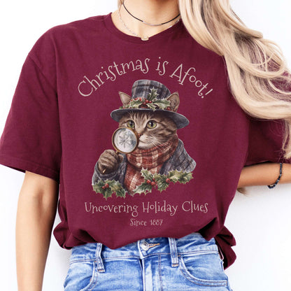 T-Shirt Christmas is Afoot! Sherlock Holmes Christmas T-Shirt The Mystic Eden