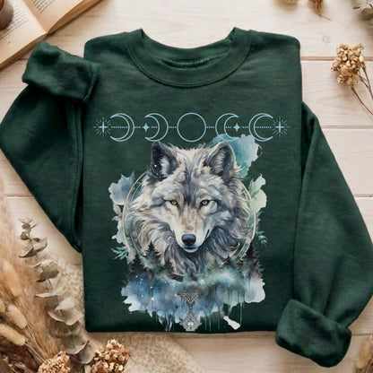 Sweatshirt Moonlit Wolf Sweatshirt The Mystic Eden