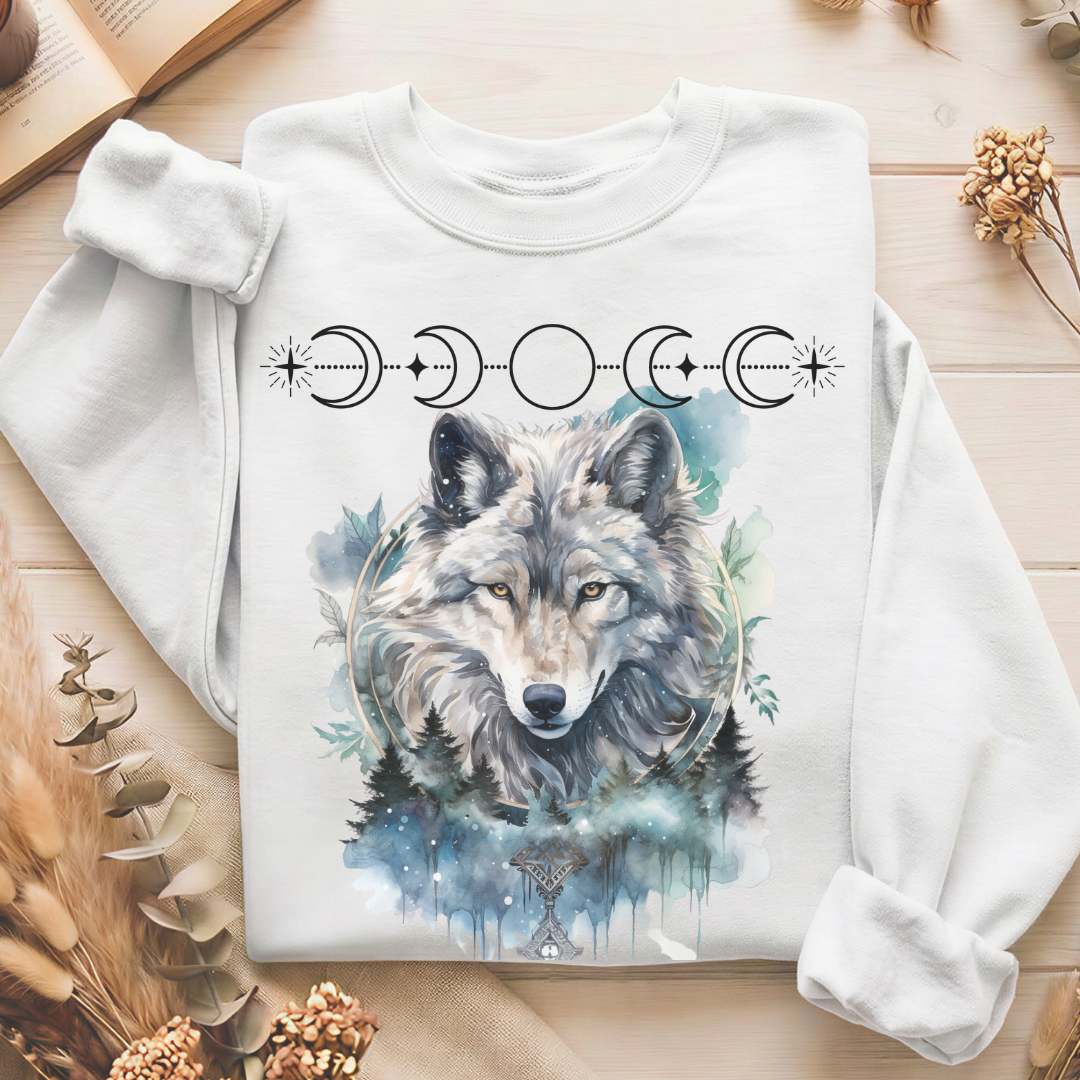 Sweatshirt Moonlit Wolf Sweatshirt The Mystic Eden