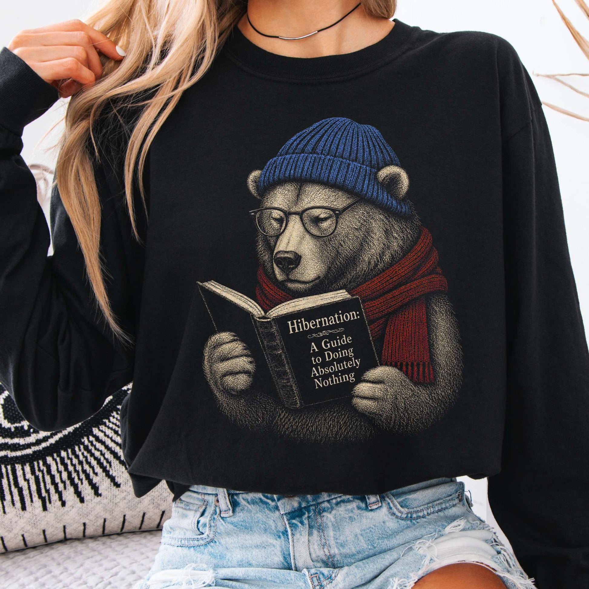 Long-sleeve Black / S A Guide to Hibernation Bear Long Sleeve The Mystic Eden