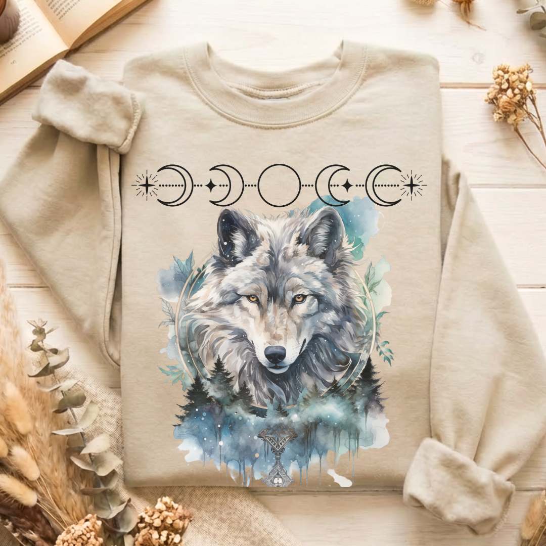 Sweatshirt Moonlit Wolf Sweatshirt The Mystic Eden