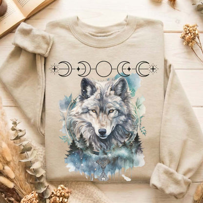 Sweatshirt Moonlit Wolf Sweatshirt The Mystic Eden