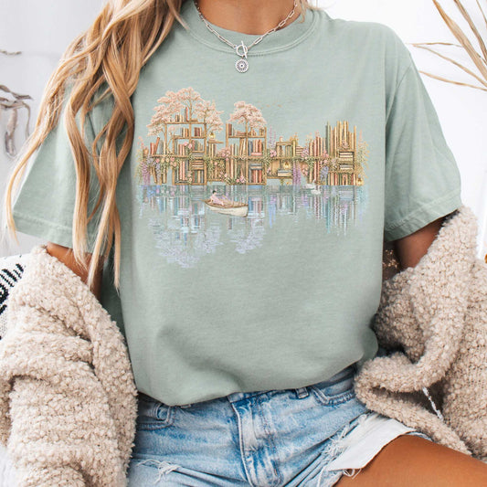 T-Shirt Bay / S The Floating Library T-Shirt The Mystic Eden