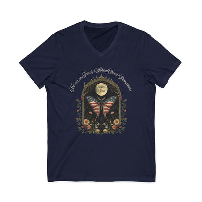V-neck There Is No Beauty Without Some Strangeness America 250 V-Neck The Mystic Eden