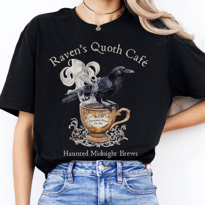 T-Shirts Raven's Quoth Cafe Poe T-Shirt The Mystic Eden