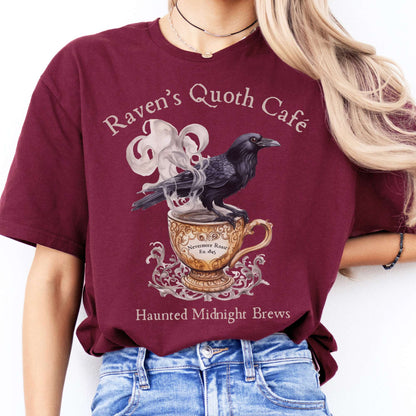 T-Shirts Raven's Quoth Cafe Poe T-Shirt The Mystic Eden